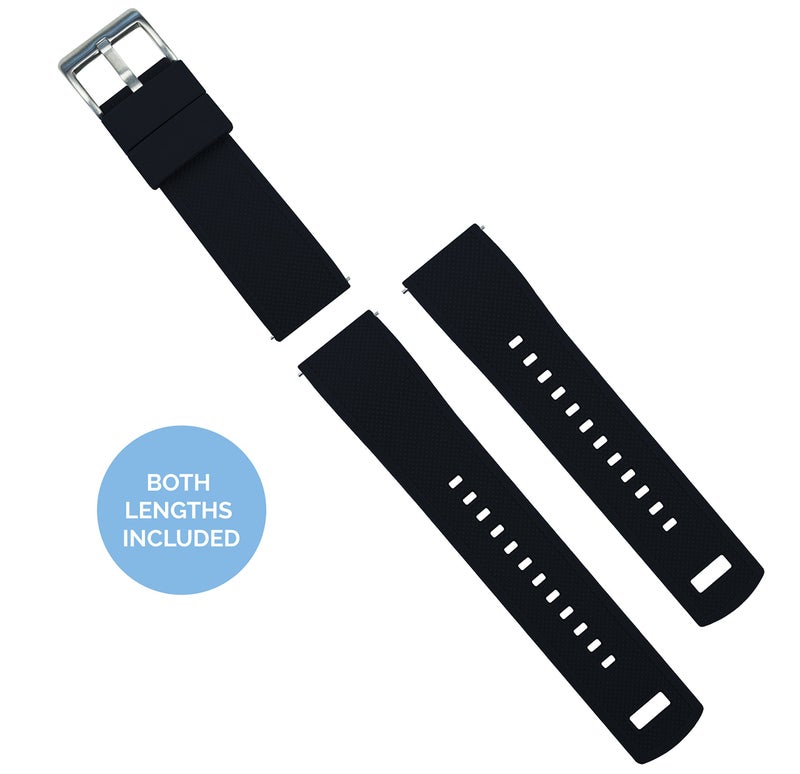 BARTON WATCH BANDS, 19mm Black/Pink - Elite Silicone Watch Bands - Quick Release - Choose Strap Color & Width - Image 3